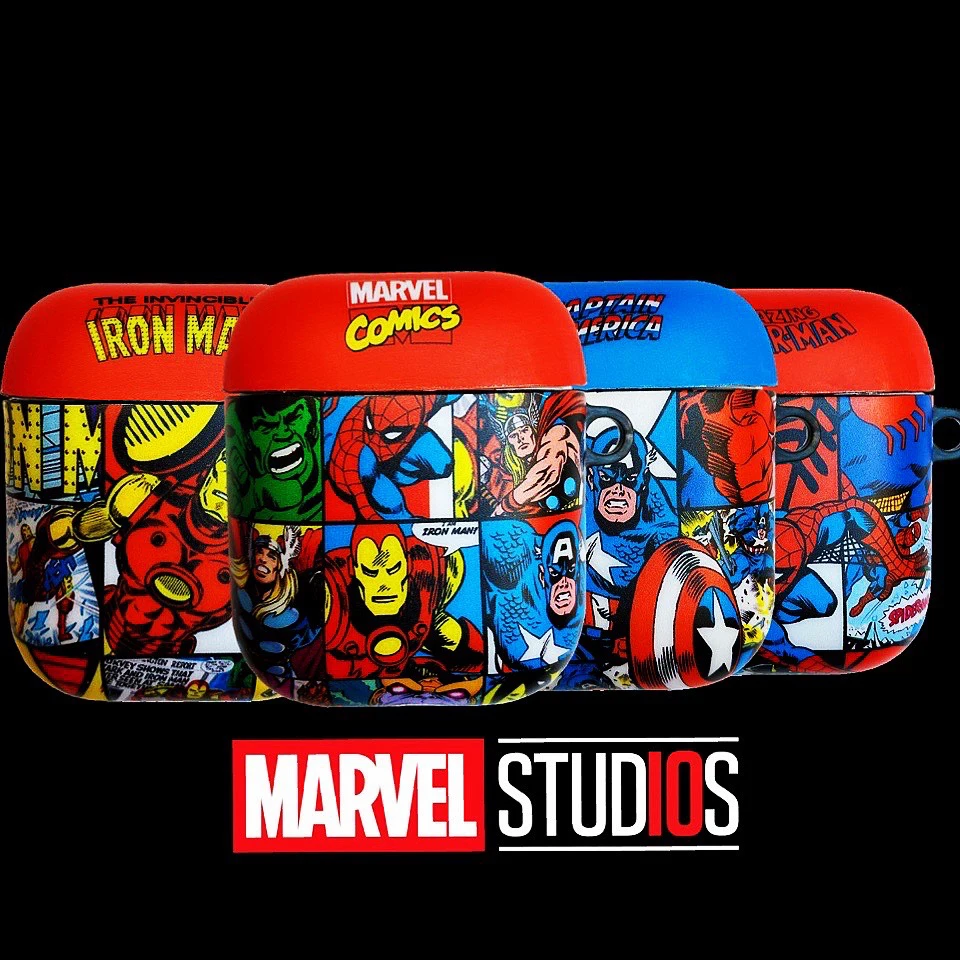 Беспроводные bluetooth наушники Marvel с милым мультяшным мстителем милый чехол для Apple