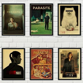 

Korean high score disaster movie Oscar winning work parasite retro kraft paper poster wall sticker family art decoration a35