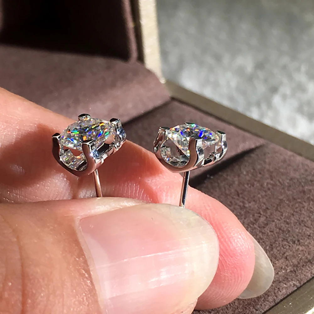 

Женские серьги-гвоздики из белого золота, 10 к, 4 карата