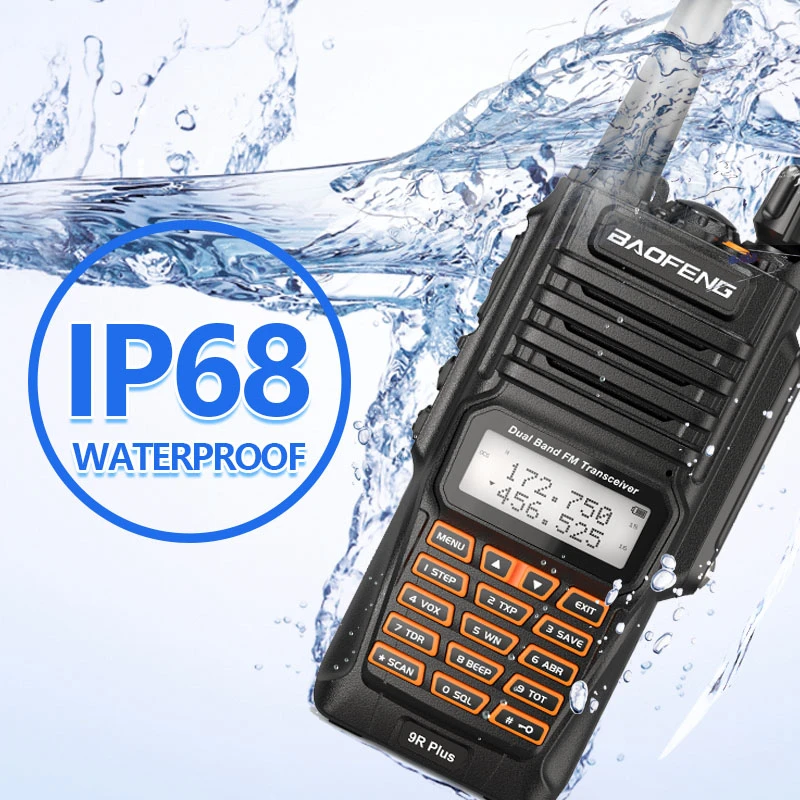 Портативная рация BaoFeng UV 9R Plus 10 Вт UHF VHF Dual Band IP68 HF Transceiver Ham Portable Radio|Рации| |