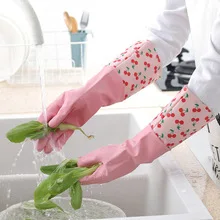 4 Pairs of Dress Wash Dishes Gloves Women's Laundry Latex Kitchen Cleaning Durable PVC Household Waterproof Thin Rubber Gloves