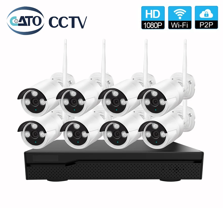 8CH 2MP Wifi NVR комплект HD 1080P H.265 сетевой видеорегистратор наружная ip-камера видеонаблюдения беспроводная система видеонаблюдения для домашней безопасности