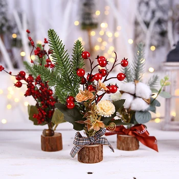 

Red Christmas Berry Beautiful Exquisite Artificial Pine Picks With Berries For Home Floral Christmas Decoration Flower Crafts