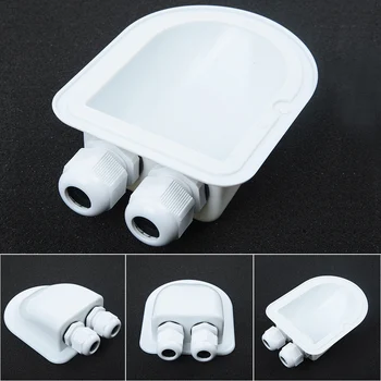 

1 Pc White Double Hole Roof Wire Entry Gland Box Aluminum Alloy For Motorhome Caravan RV Boat Yacht