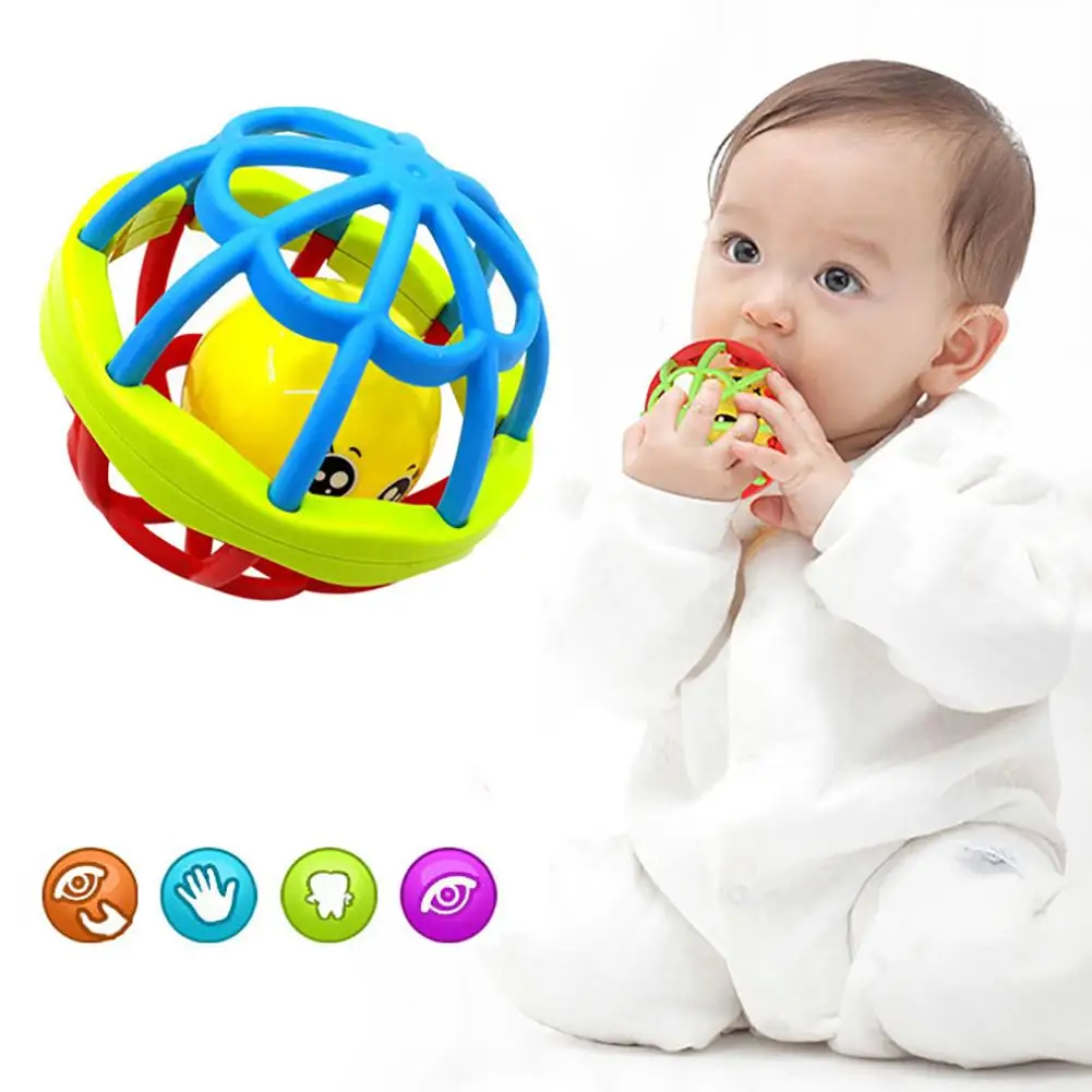 Baby Rattles Toy Food Grade Teething Rattle Plastic Hand Bell