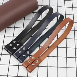 High Quality Snap Button Handle Genuine Leather Bag Strap Shoulder Belt Band Detachable Obag Handles DIY Handmade Accessories