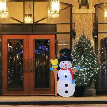 

1.2m Christmas Inflatable Snowman Modeling Props with Ratating Colors Change Light for Garden Christmas Decoration