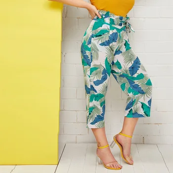 

Pants Women Large Size Simple High Waist Leisure Long Trousers boho Style Straight Womens Pocket All-match Female Office Lady