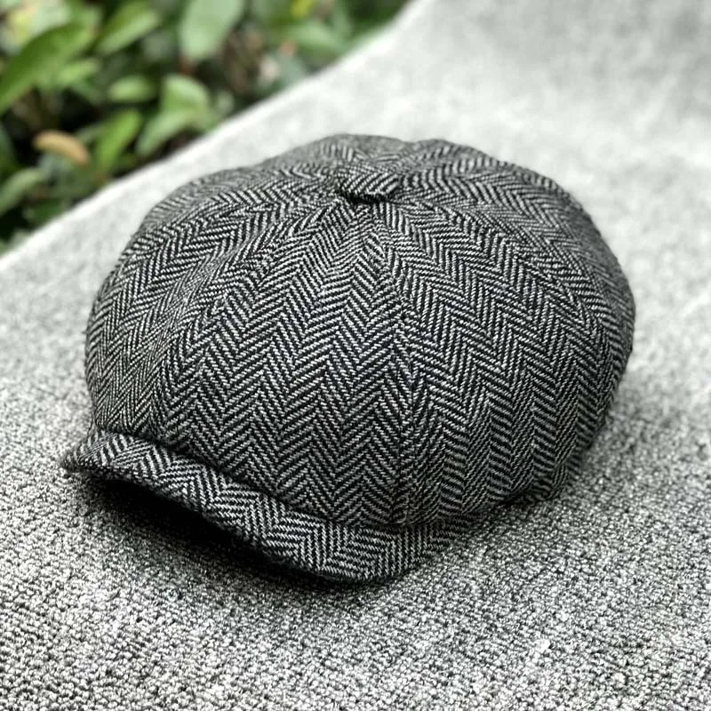 

2019 Winter Large Sizes Octagonal Hats Big Bone Man Bonnet England Man Wool Felt Beret Plus Size Newsboy Cap 56cm 58cm 60cm 62cm