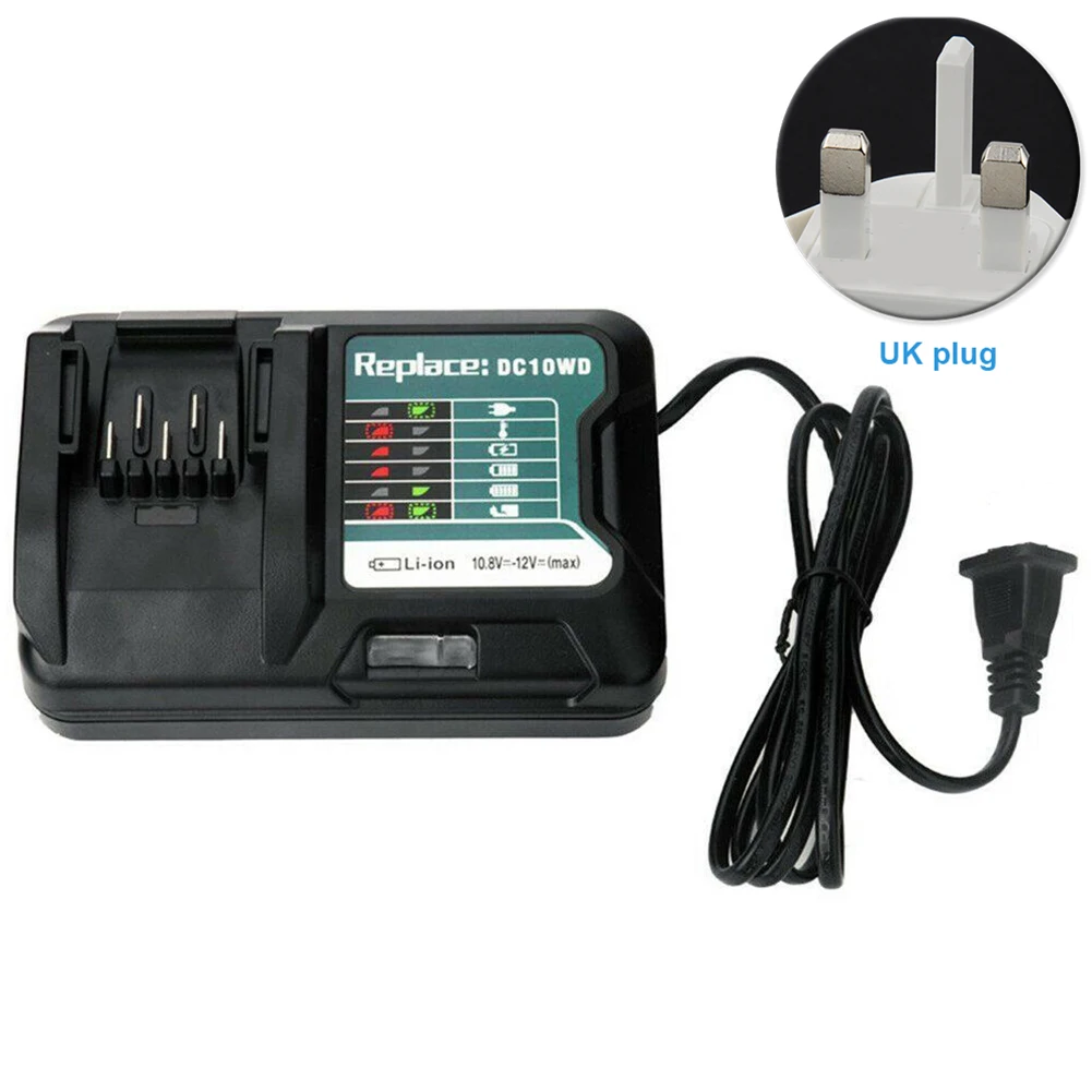 Battery Charger Practical Replacement Black Plastic Protection Accessories Charging Current Home Fast Power Tool For Makita - Цвет: UK