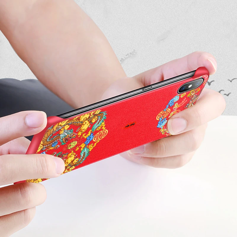 Ультратонкое Безрамное кольцо CENMASO для IPhone 11, чехол в китайском стиле для IPhone 7 8 Plus X XR XS 11 Pro Max, чехол