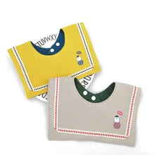 Ins/корейский стиль; сезон лето-осень; хлопковый слюнявчик для малышей; детское Слюнявчик с карманами; От 0 до 2 лет Слюнявчик