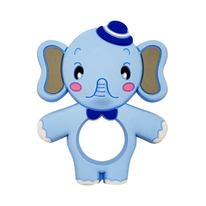 elephant blue Силиконовые Прорезыватели для еды Diy животное коала детский спасательный круг Прорезыватель для младенцев силиконовые жевательные Подвески Детские Прорезыватели подарок игрушки для малышей - Цвет: elephant blue