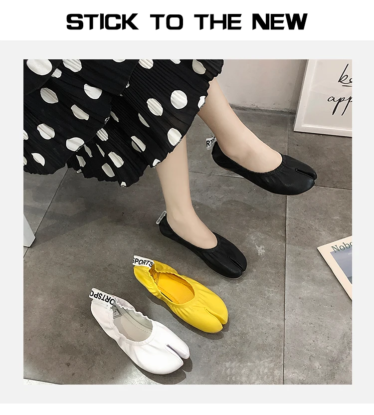 Tabi/туфли ниндзя с острым носком; однотонные туфли с мягкой подошвой ...