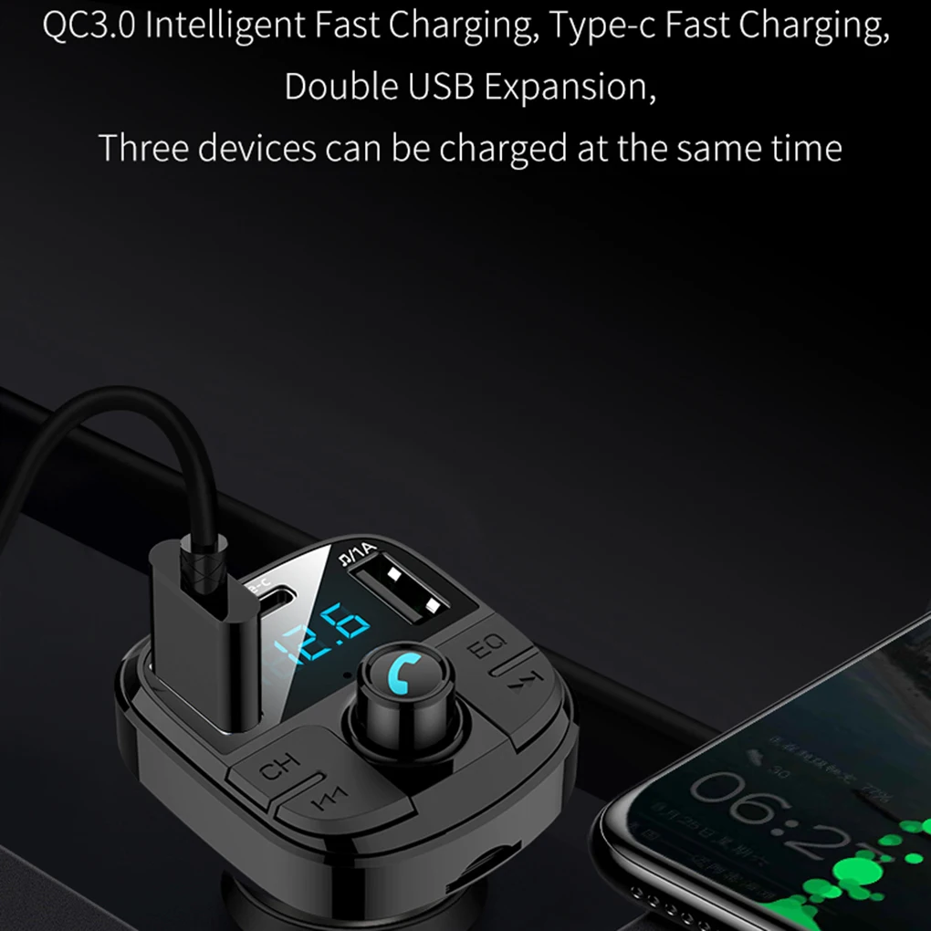 FM передатчик автомобильный беспроводной Bluetooth 5,0 комплект Авто MP3 плеер Поддержка U диск TF карта ЖК громкой связи