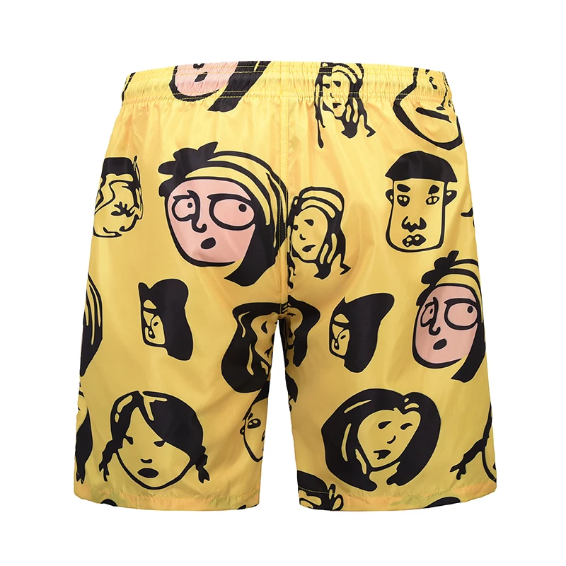 Seller Men's Quick-dry Beach Shorts Summer Beachwear with Eco-friendly Pattern Printing Surfing Board Briefs