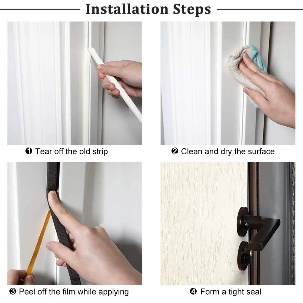 Sealing Strip Tape V Shape Weather Stripping Foam Seal Insulation Soundproofing Anti-Collision Doors Window Frame Gasket Draft