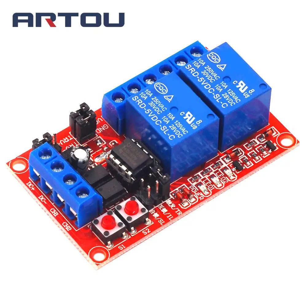 5V 12V 24V 2 Channel Button Self locking Interlock Three selection One