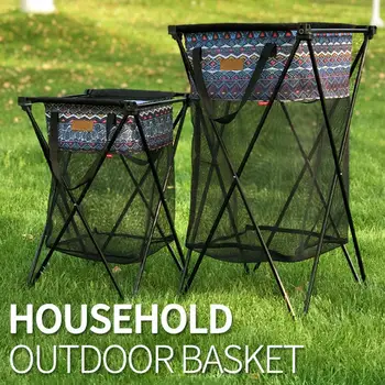 

Outdoor Storage Basket Multi-Function Laundry Basket Laundry Basket Storage Bag Camping Garbage Rack