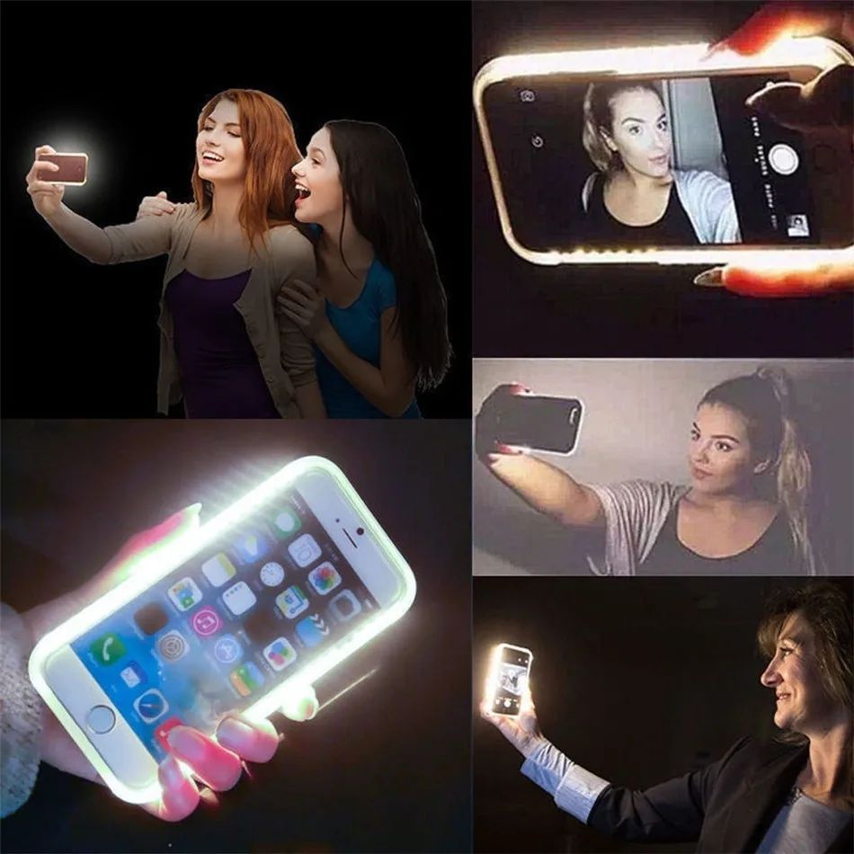 Светящийся телефон чехол для iPhone 6 6s 7 8 Plus X идеальный селфи светодиодный светящийся чехол для iPhone XR чехол