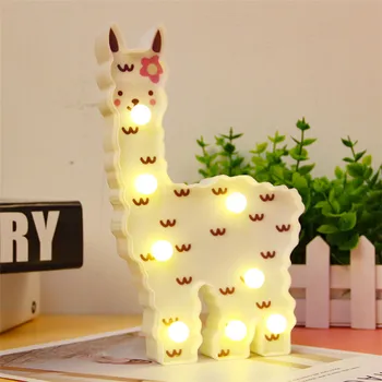 

3D Alpaca LED Night light Llama Christmas Lights Indoor Battery Lovely Bedroom Table Lamp Home Decoration Lighting Children Gift
