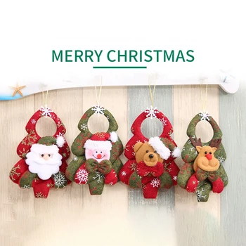

4Pc/Set Christmas Decorations Christmas Tree Hanging Ornaments Non-Woven Elk Snowman Doll Pendant 3D Santa Claus
