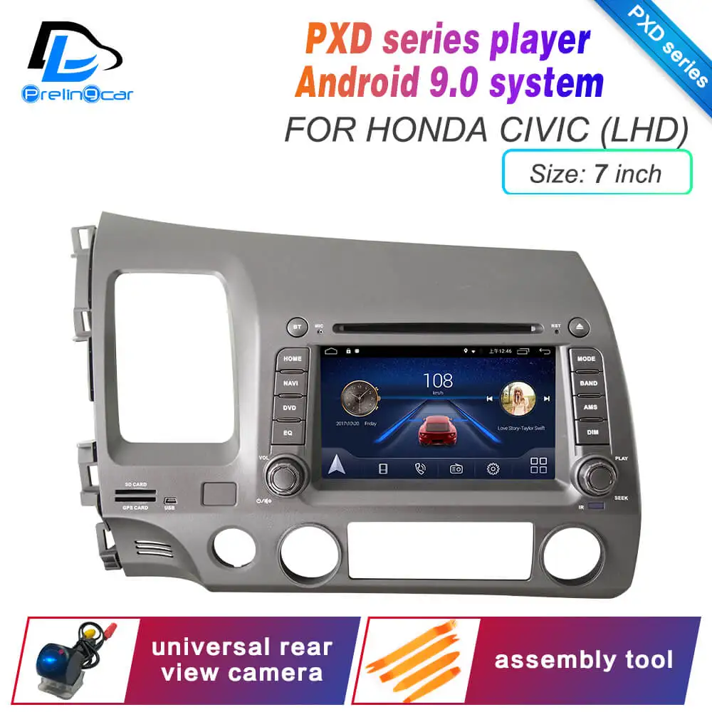 Android 9,0 DSP 4G Lte мультимедийный dvd-плеер для HONDA civic 2012 лет подголовник монитор Радио Стерео навигационная система - Цвет: PXD  L 7 inch civic