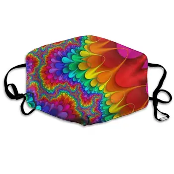 

Colorful Abstract Print Washable Reusable Mask, Cotton Anti Dust Half Face Mouth Mask For Kids Teens Men Women With Adjustable