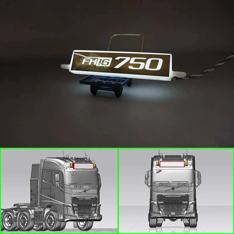 Рекламные световые коробки для 1/14 Tamiya RC грузовик прицеп самосвал Volvo 750 FH16 56360