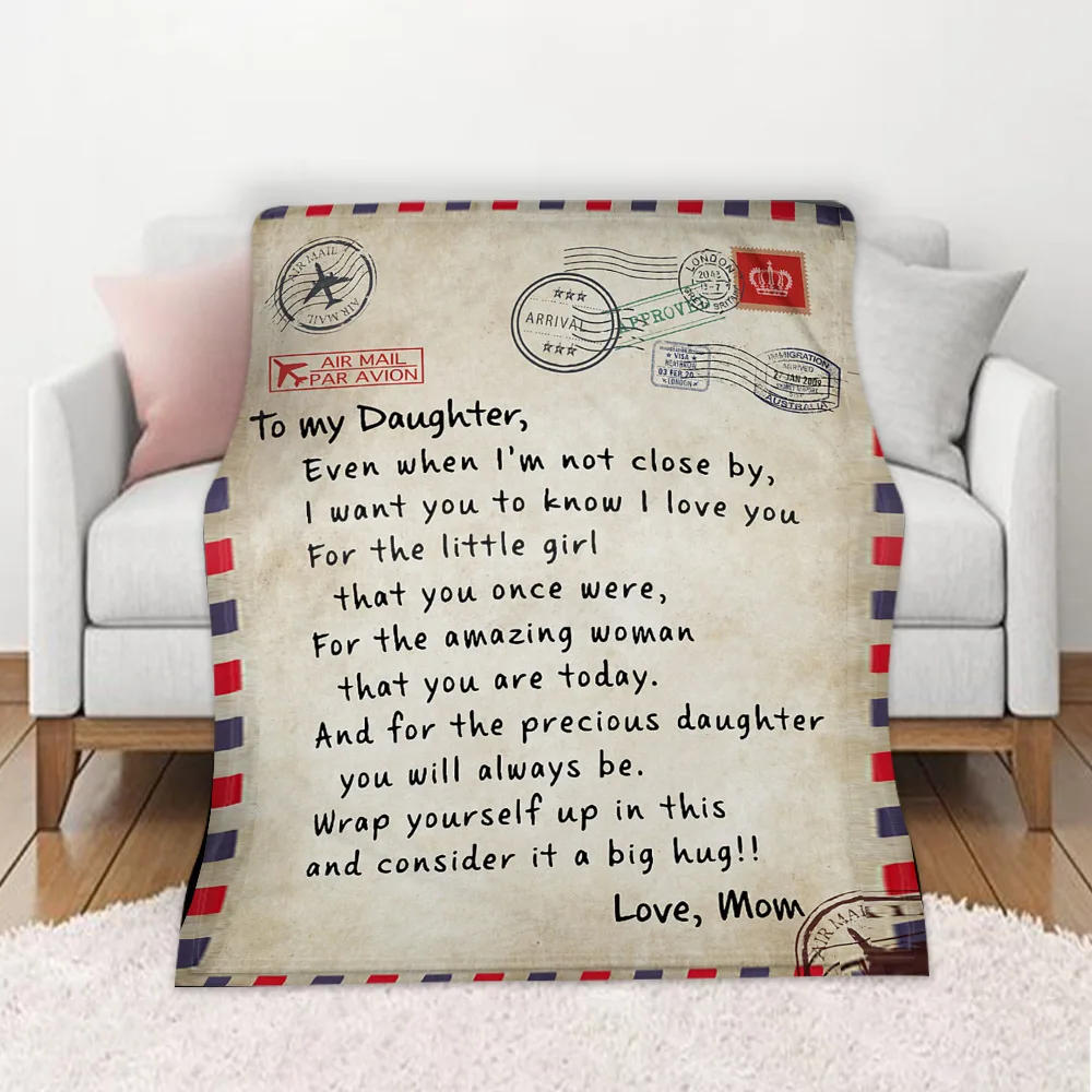 Letter Letters To My Daughter Express Love Blanket 3D Print Sherpa