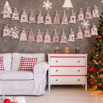 

Decoration Gift Bags Kids 24 numbers stickers Advent Christmas Filling