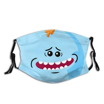 

Rick And Morty Mr. Meeseeks Reusable Face Mask with Filter Anti Haze Dustproof Mask Protection Respirator Mouth Muffle