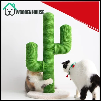 

Cactus Shaped Cat Climbing Tree Toy Scratcher Animal Funny Scratching Post Tree Activity Protecting Furniture Pet House