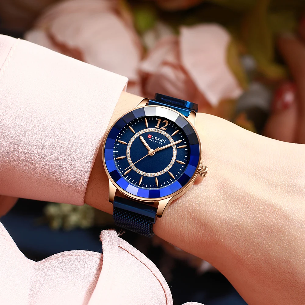 CURREN Модные Часы женские водонепроницаемые кварцевые часы женские топ брендовые роскошные женские часы для девочек Часы Relogio Feminino