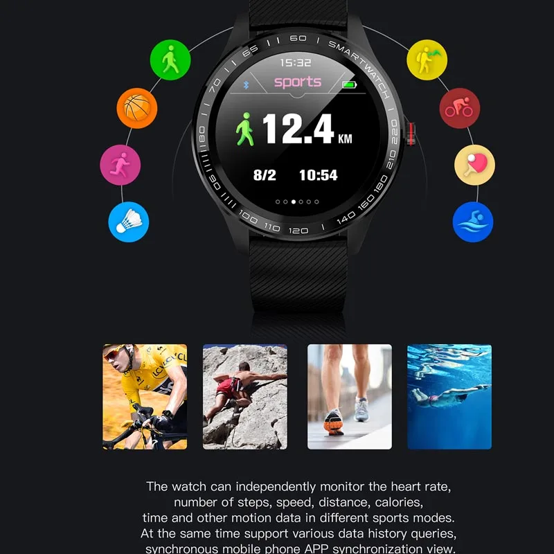  L9 ECG PPG Smart Watch Men Bluetooth Watches t Smartwatch IP68 Waterproof Heart Rate Blood Pressure - 4000297474245