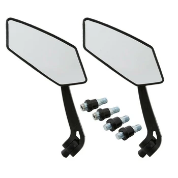 

1 Pair Black Motorcycle Rearview Side Mirrors Custom Fit for Kawasaki Honda Yamaha