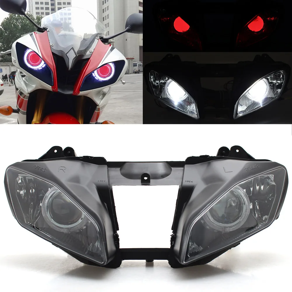 Motorcycle Headlights Front Headlamps Red Demon Eyes Drl Hid Projector