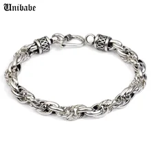 925 пробы серебряные цепочки и звенья браслеты Винтажные Ювелирные изделия тайские антикварные серебряные ювелирные изделия S925 браслет ручная цепочка