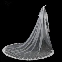 Длинная свадебная фата невесты Цветы для обруча кружева 5 метров цвета слоновой кости свадебное платье свадебные аксессуары, фата свадебная фата вуаль де-Мари