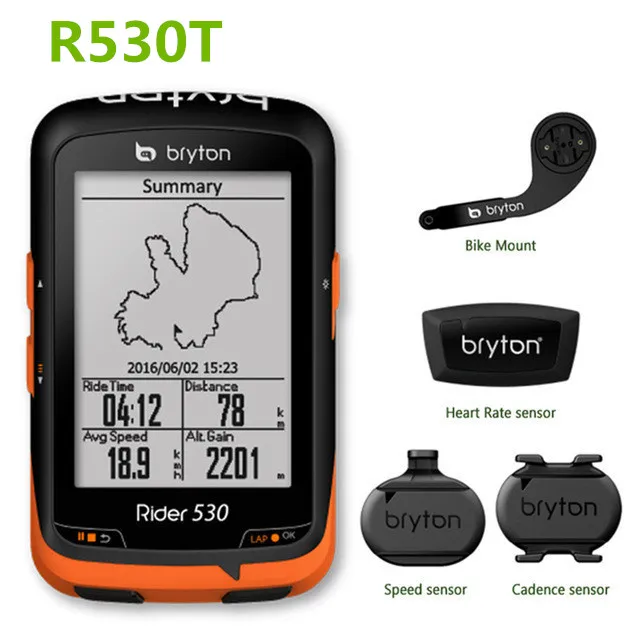 DHL Bryton Rider 530T GPS Computer BLE Smart Dual Sensor Heart Rate Monitor 