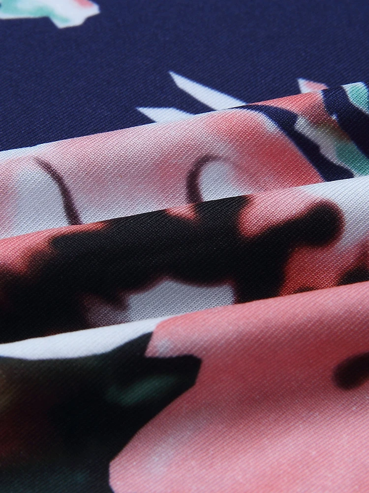 Autumn summer women dress Long short sleeve maxi dress women floor length white print floral ladies casual dress vestidos LD718 (33)