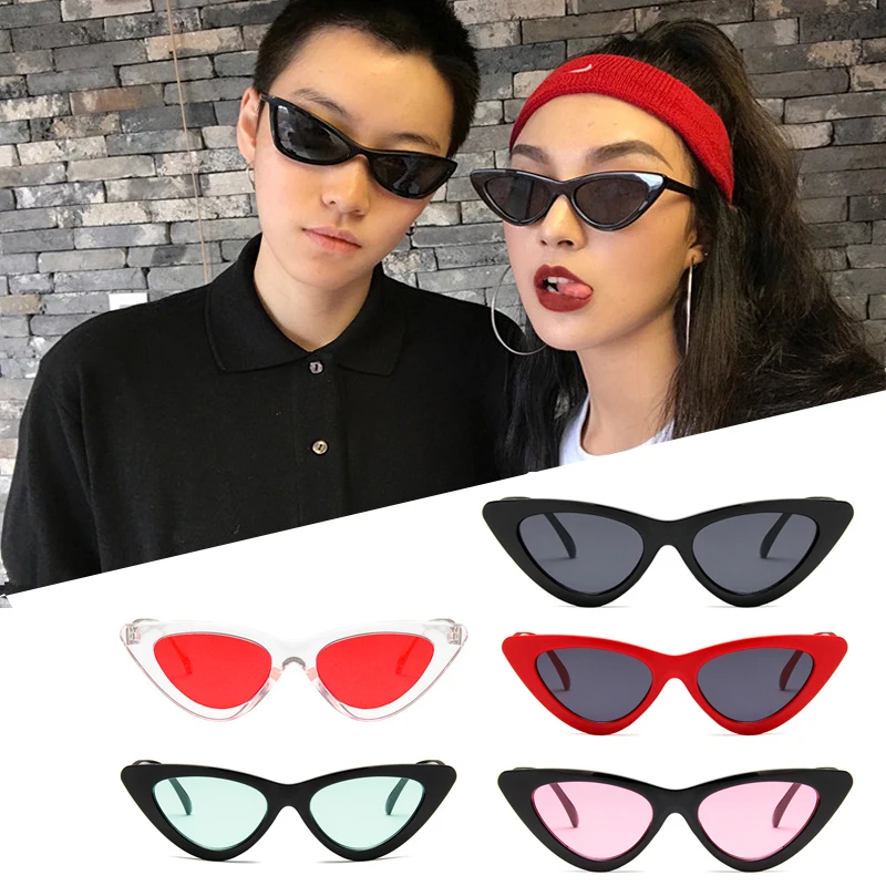 

Triangle cat eye sunglasses female ins super fire hip hop Korean version of the tide retro Harajuku wind glasses net red sunglas