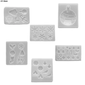 

Crystal Epoxy Resin Mold Ball Snowflake Cane Letter Socks Tags Casting Silicone Mould DIY Crafts Jewelry Pendant Making Tools