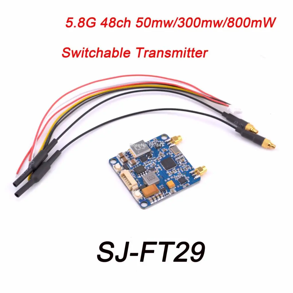 

SJ-FT29 5.8G 48ch 50mw/300mw/800mW Switchable Transmitter 7.4V~28V for FPV Racing RC Drone VTX