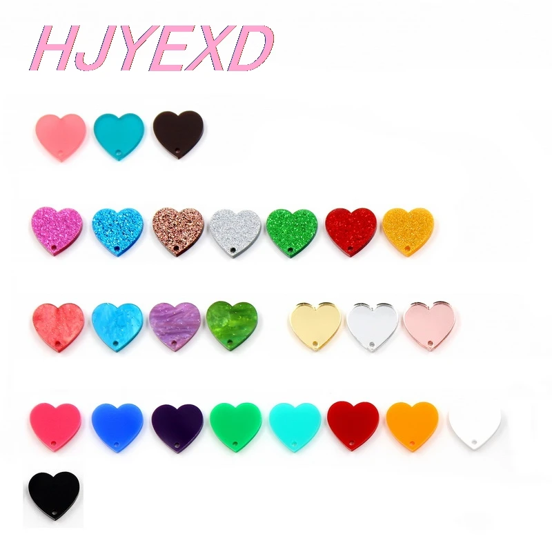 (20 шт.) искусственное акриловое мини-сердце без отверстий розовое золото