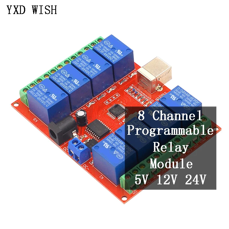 DC 5V 12V 24V 8-канальный релейный модуль USB-переключатель/8-канальная релейная