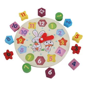 

Kids Wooden Toy Colorful Clock Toy Digital Geometry Cognitive Matching Clock Toys for Baby Kids Early Educational Toy Puzzles