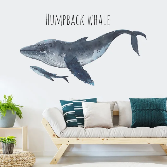 Large Whale Wall Decal Cute Whale Wall Sticker Friendly Whale Children's  Room Bedroom Decor Marine Life Art Decal Decor Z700 - AliExpress