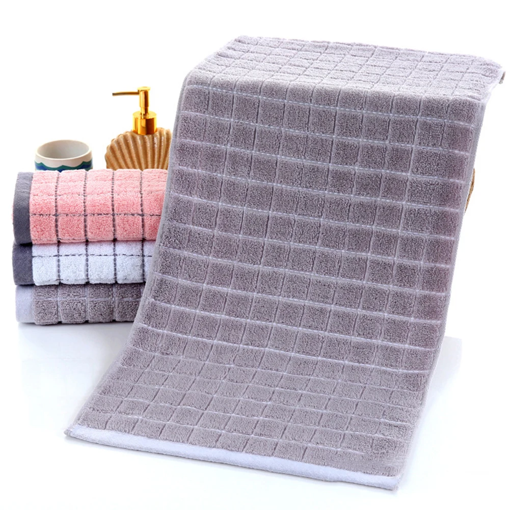 Bathroom Hotel Adults Plaid Cotton Soft Thick Breathable Face Hand Shower Towel Made of highquality cotton material durable safe