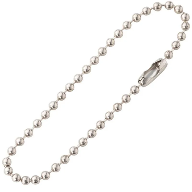 50pcs Metal Ball Bead Chain Extension For DIY Dog Tag Keychain Hand Label Connector Jewelry Finding Making Accessories Supplies